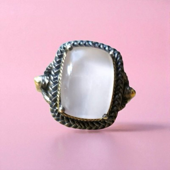 No Brand Jewelry - Effy Rose Quartz Ring 18kt Gold  & 925 Silver Size 8